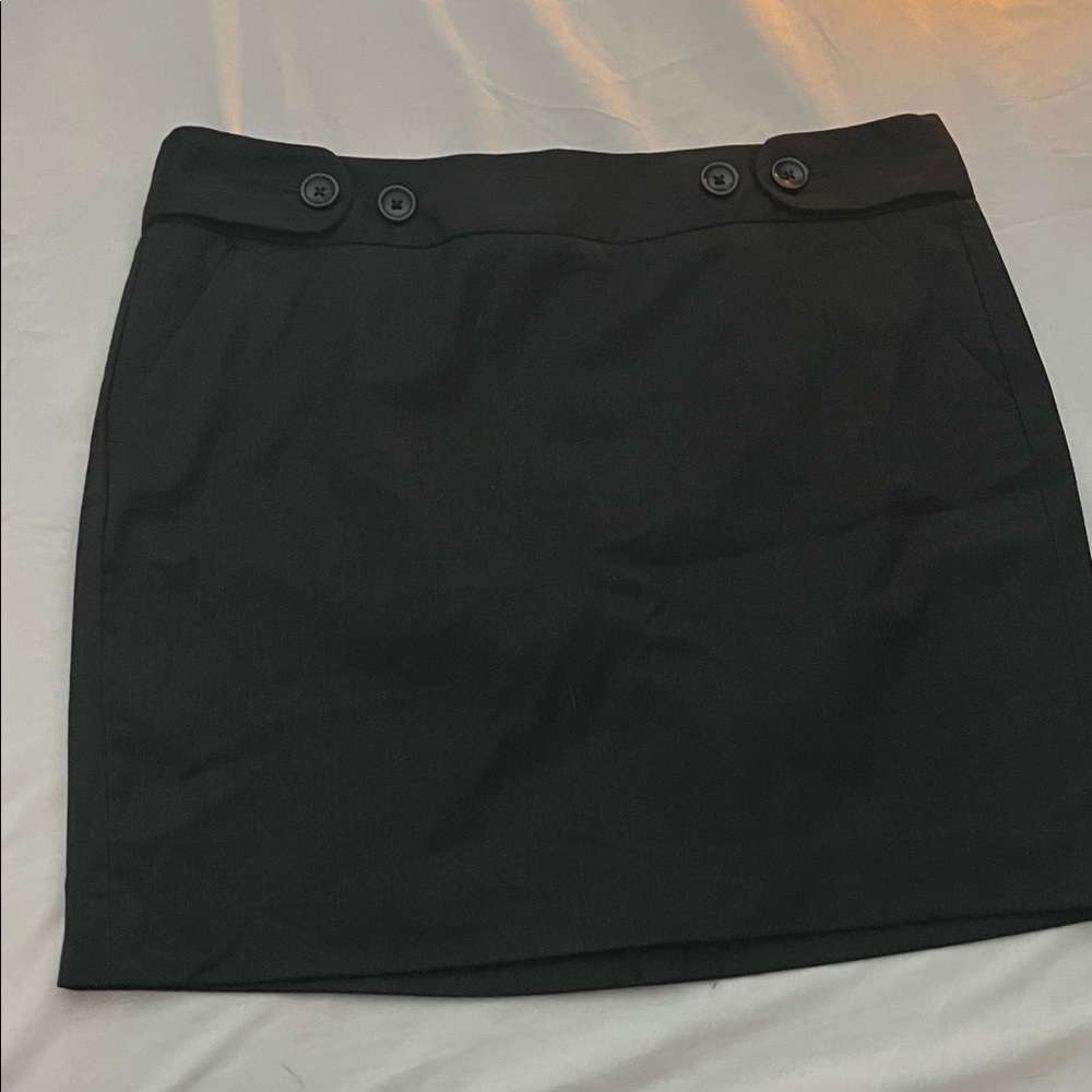 Banana Republic Black Buttoned Pencil Skirt
